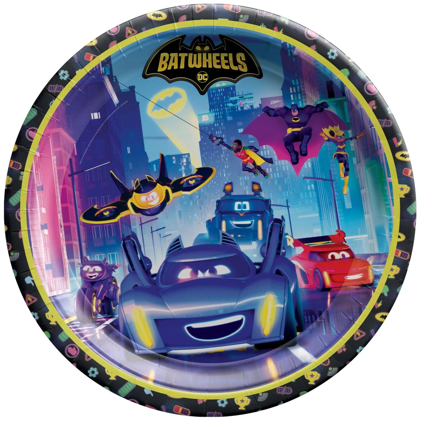 Bat Wheels Paper Plates 9"
