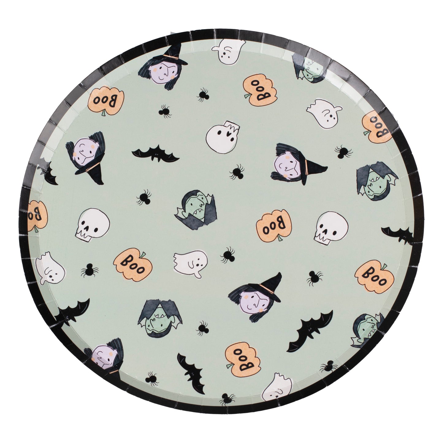 Vampire and Witch Halloween Party Plates