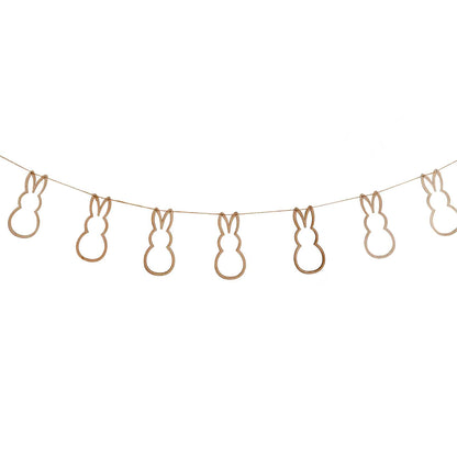 Wooden Bunny Easter Bunting