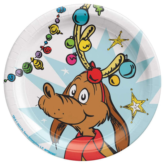 Grinch Round Plates, 7" - Max