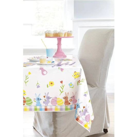 Colorful Gingham Easter Rectangular Plastic Table Cover
