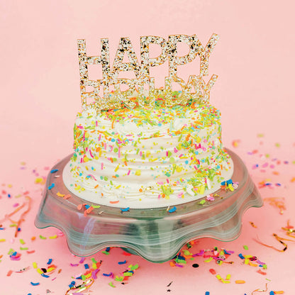 Adorno para tarta de feliz cumpleaños. 