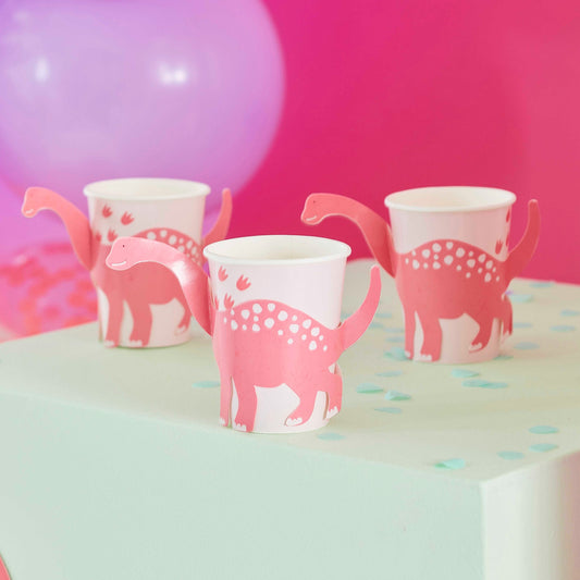 Pink Pop Out Dinosaur Paper Cup