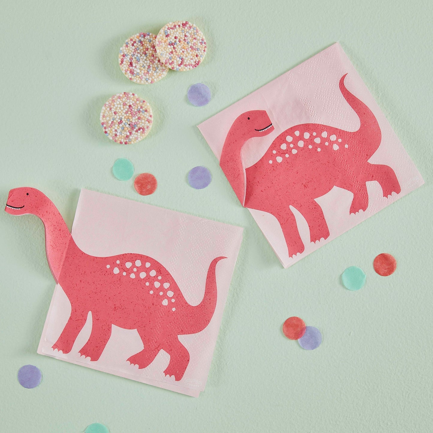 Pink Pop Out Dinosaur Paper Napkin