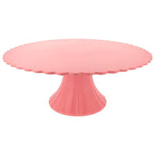 Soporte grande para tartas de bambú reutilizable rosa