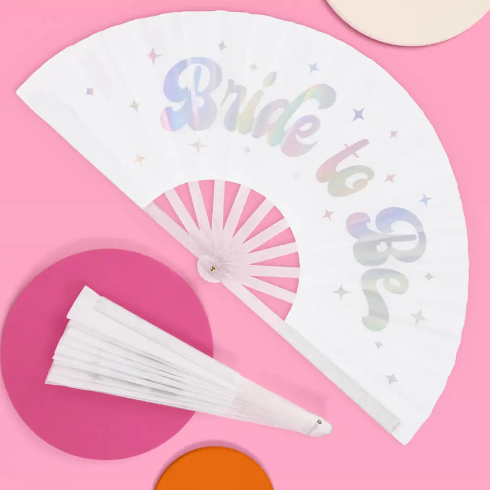 Bride To Be Iridescent Folding Fan