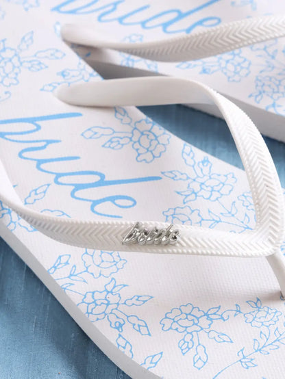 Blue Bride Flip Flops
