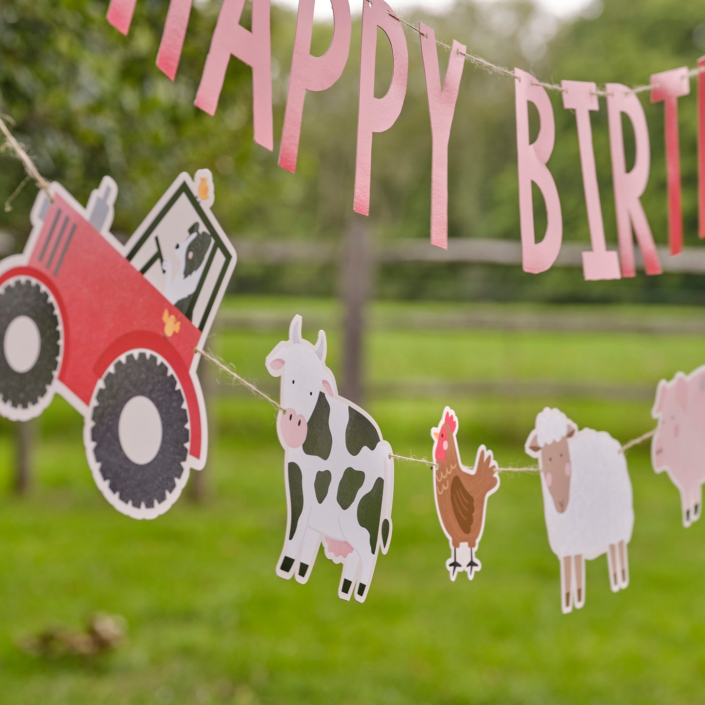 Farm Party Happy Birthday Banner