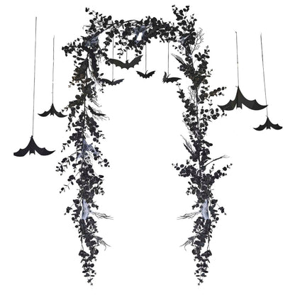 Halloween Garland Foliage Door Kit with Webbing & Hanging Bats