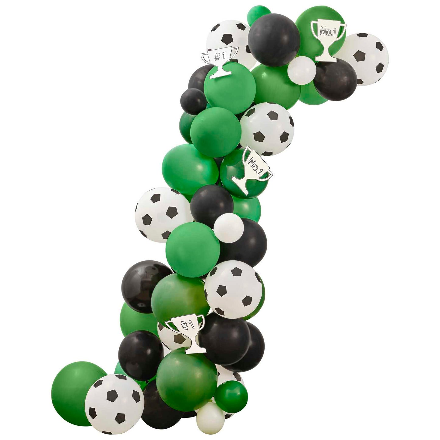 Football Balloon Arch with Card Trophy Decorations