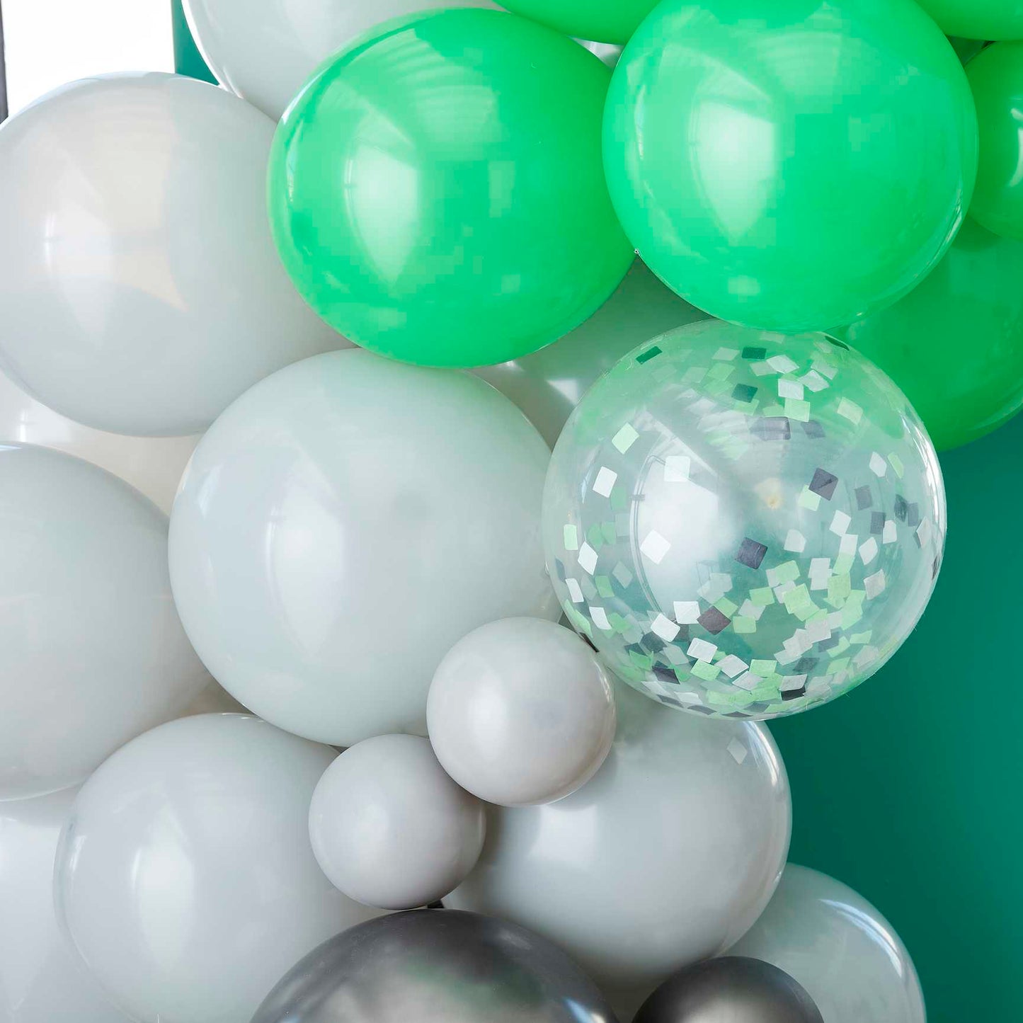 Black, Green and Grey Balloon Arch