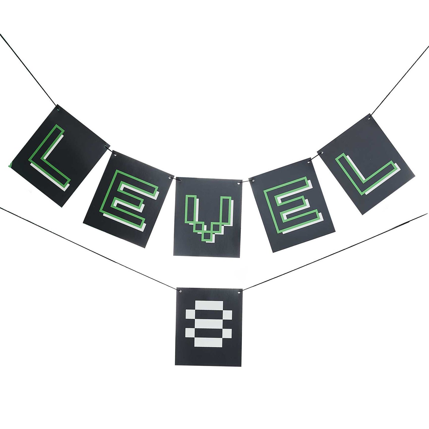 Customisable Age Black and Green Level Up Bunting