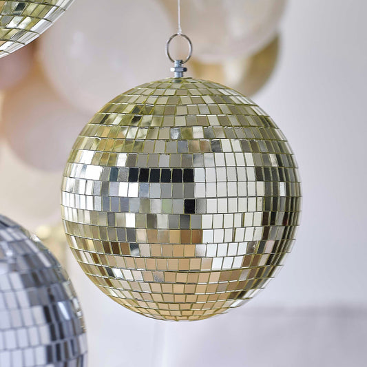 Gold Disco Ball Hanging Decoration - Medium