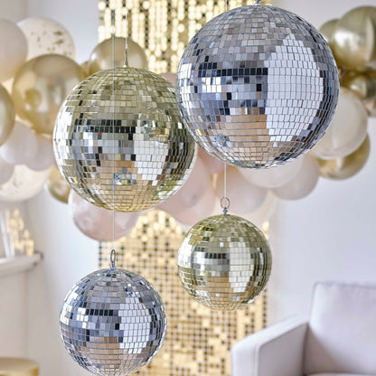Gold Disco Ball Hanging Decoration - Medium