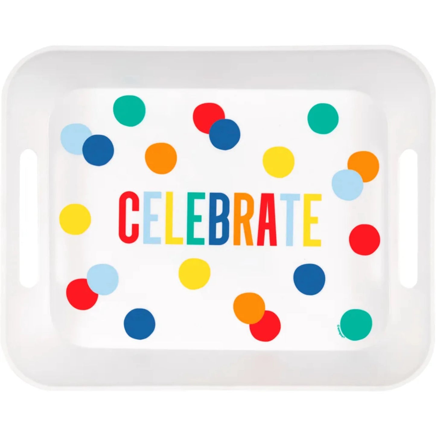 Happy Birthday Dots Plastic Serving Tray