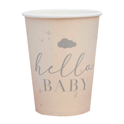 Hello Baby Neutral Baby Shower Cups