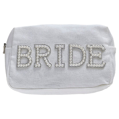 Embellished Pearl Bride Makeup Bag