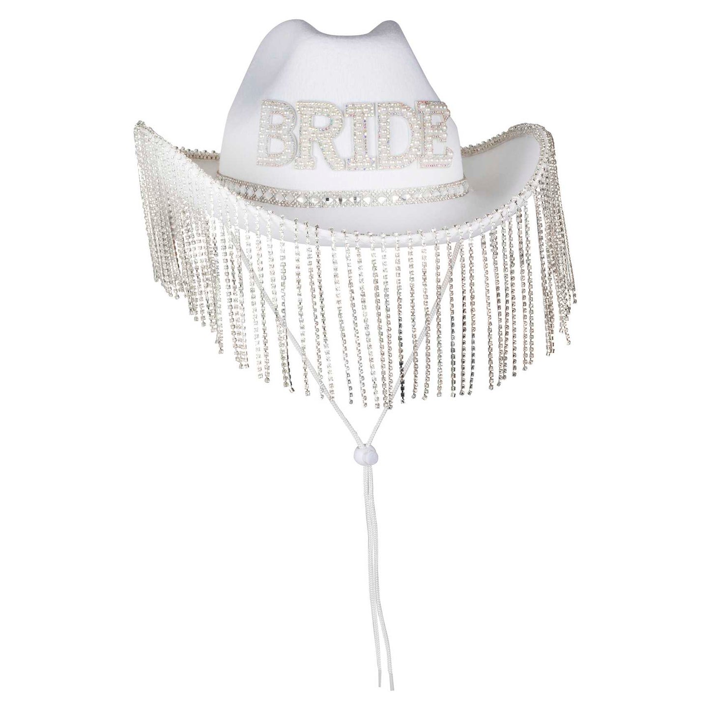 White Embellished Bride Cowboy Hat