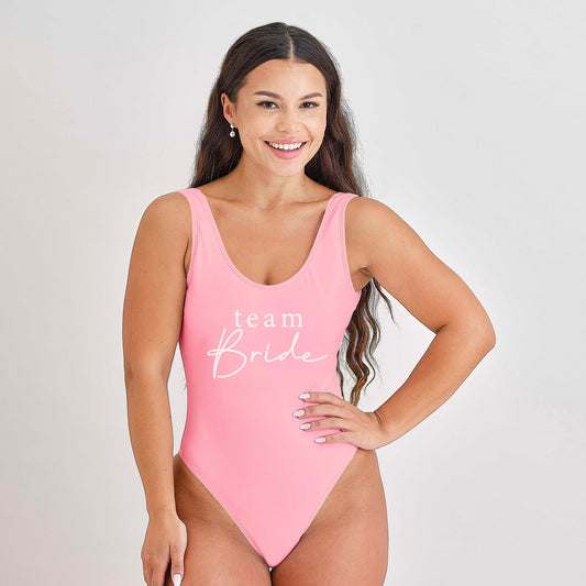 Team Bride Pink Hen Party Swimsuit