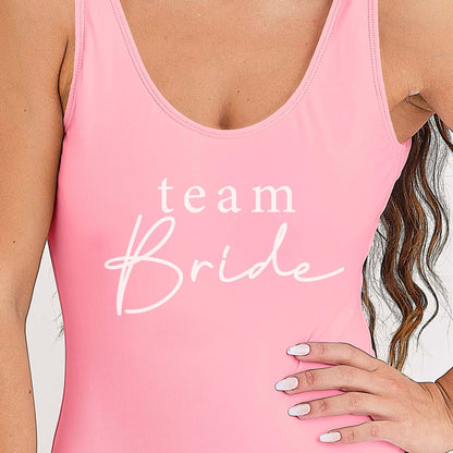 Team Bride Pink Hen Party Swimsuit