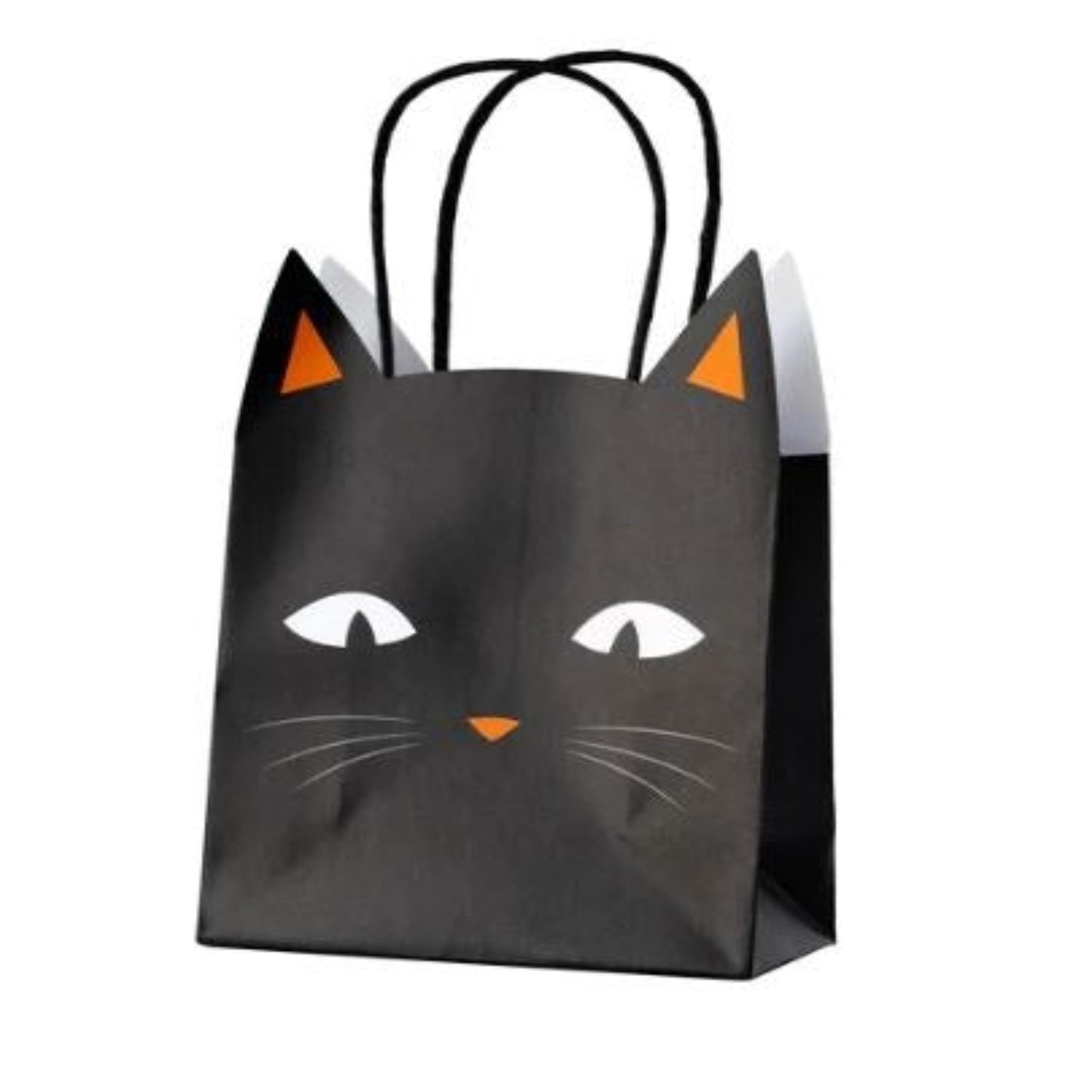 Black Cat Canvas Trick or Treat Bag