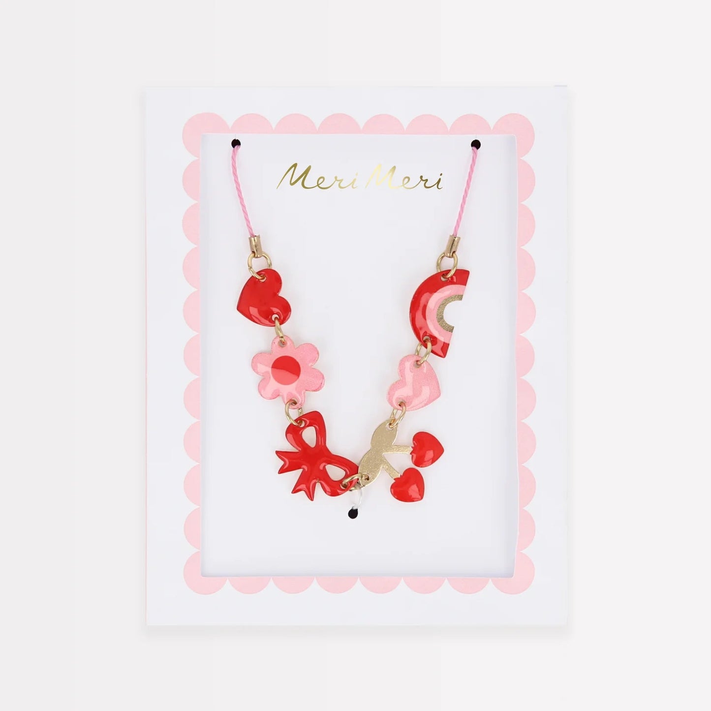 Hearts & Cherries Enamel Charm Necklace