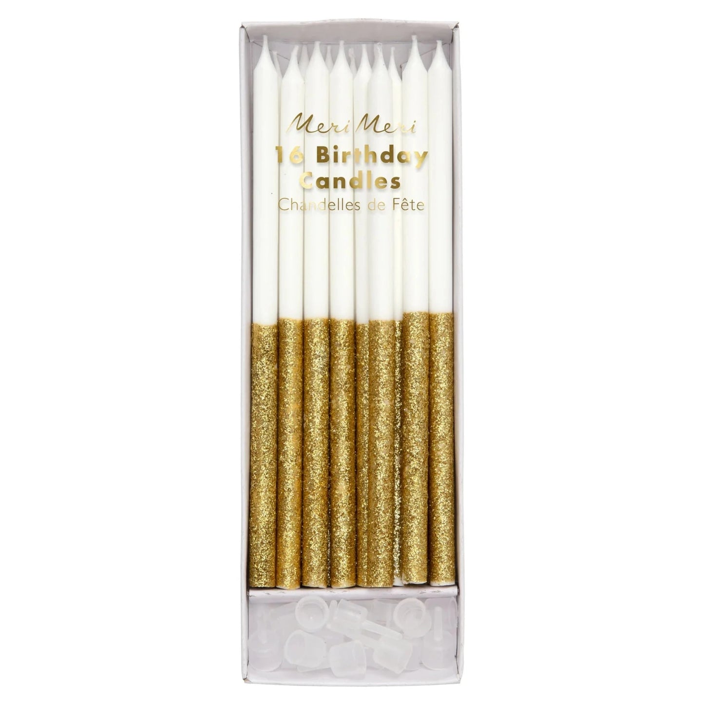 Gold Glitter Dipped Candles