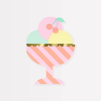 Ice Cream Sundae Napkins (x 16)