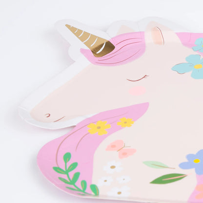Meadow Unicorns Shaped Plates (x 8)