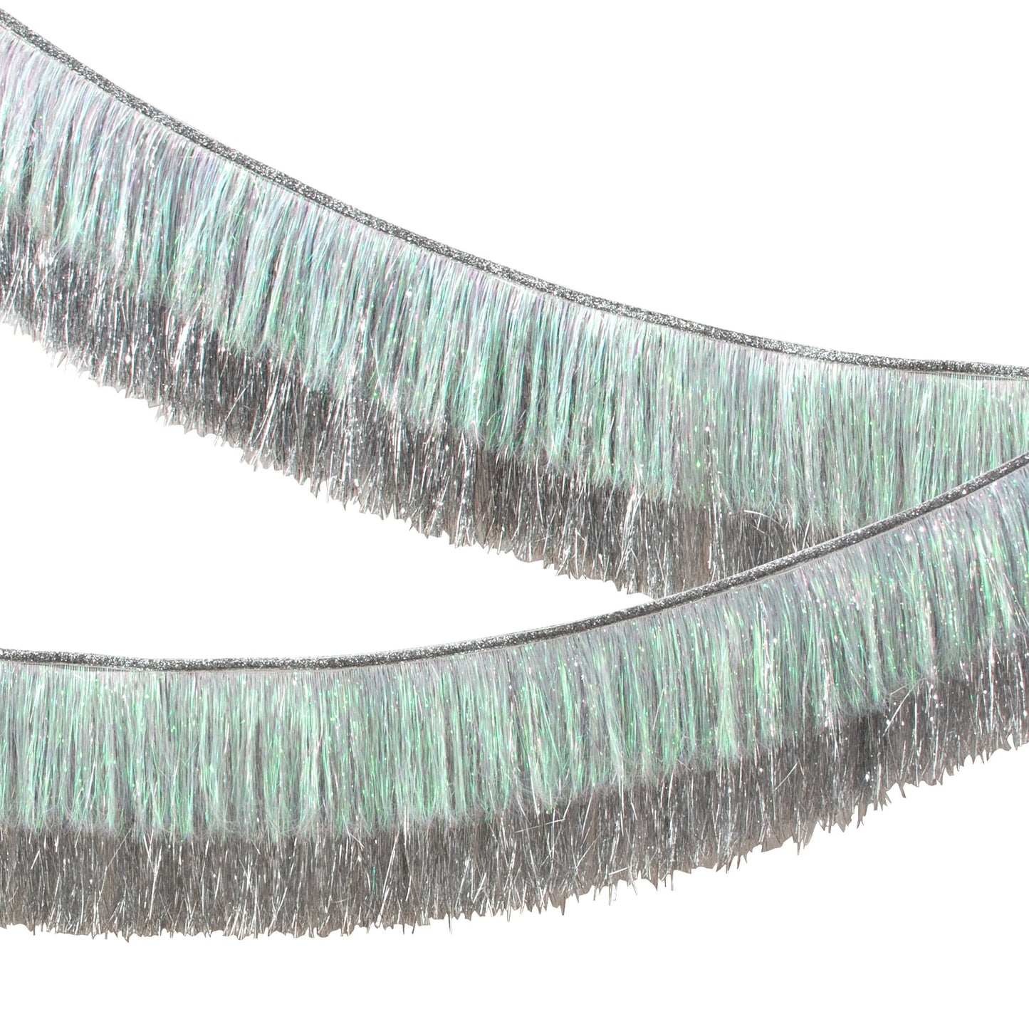 Silver Irridescent Tinsel Fringe Garland