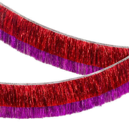 Red & Pink Tinsel Fringe Garland