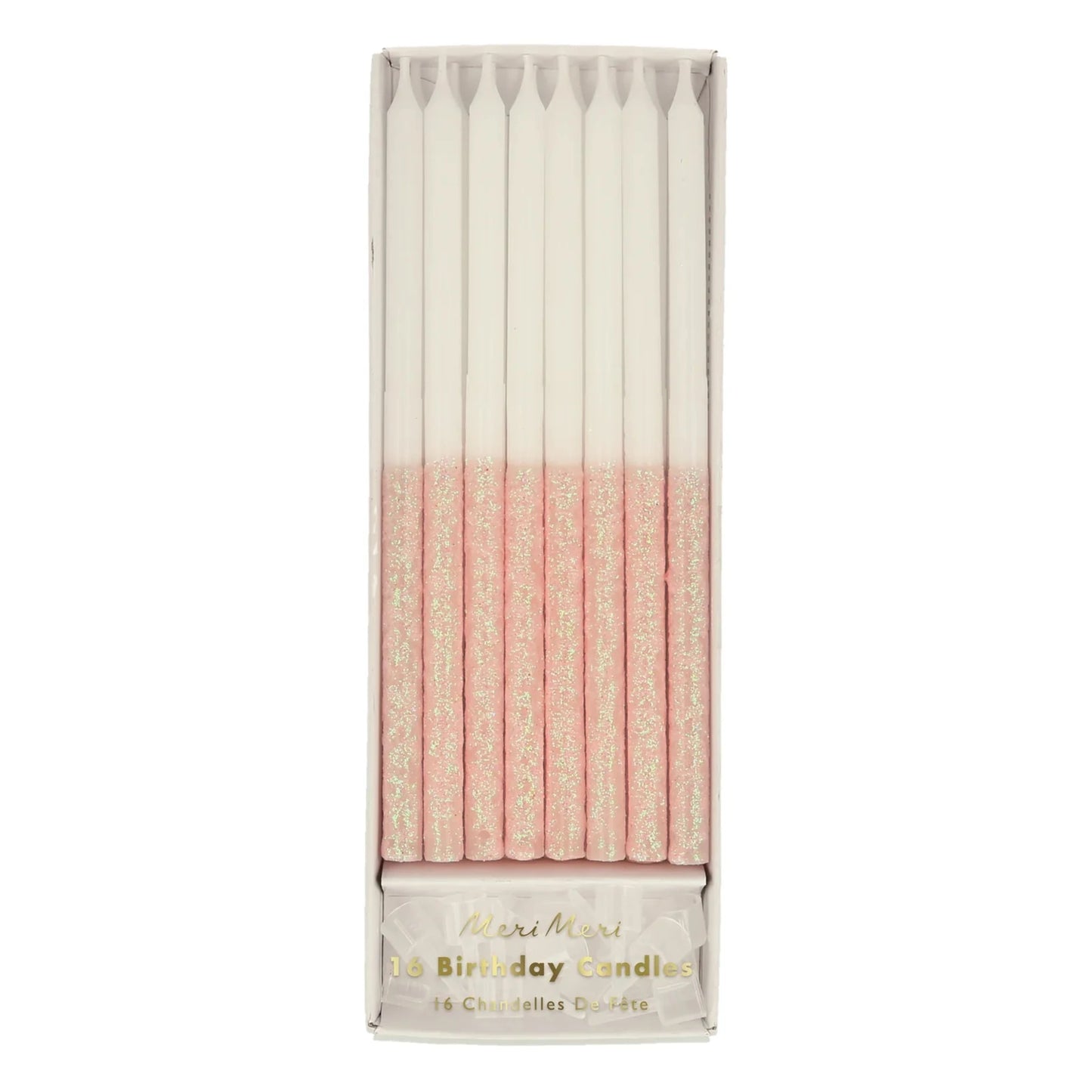 Pale Pink Glitter Dipped  Candles