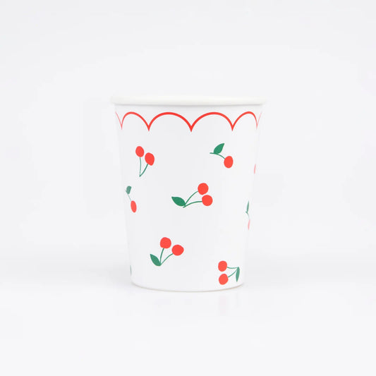 Cherry Pattern Cups (x 8)