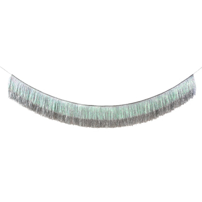 Silver Irridescent Tinsel Fringe Garland