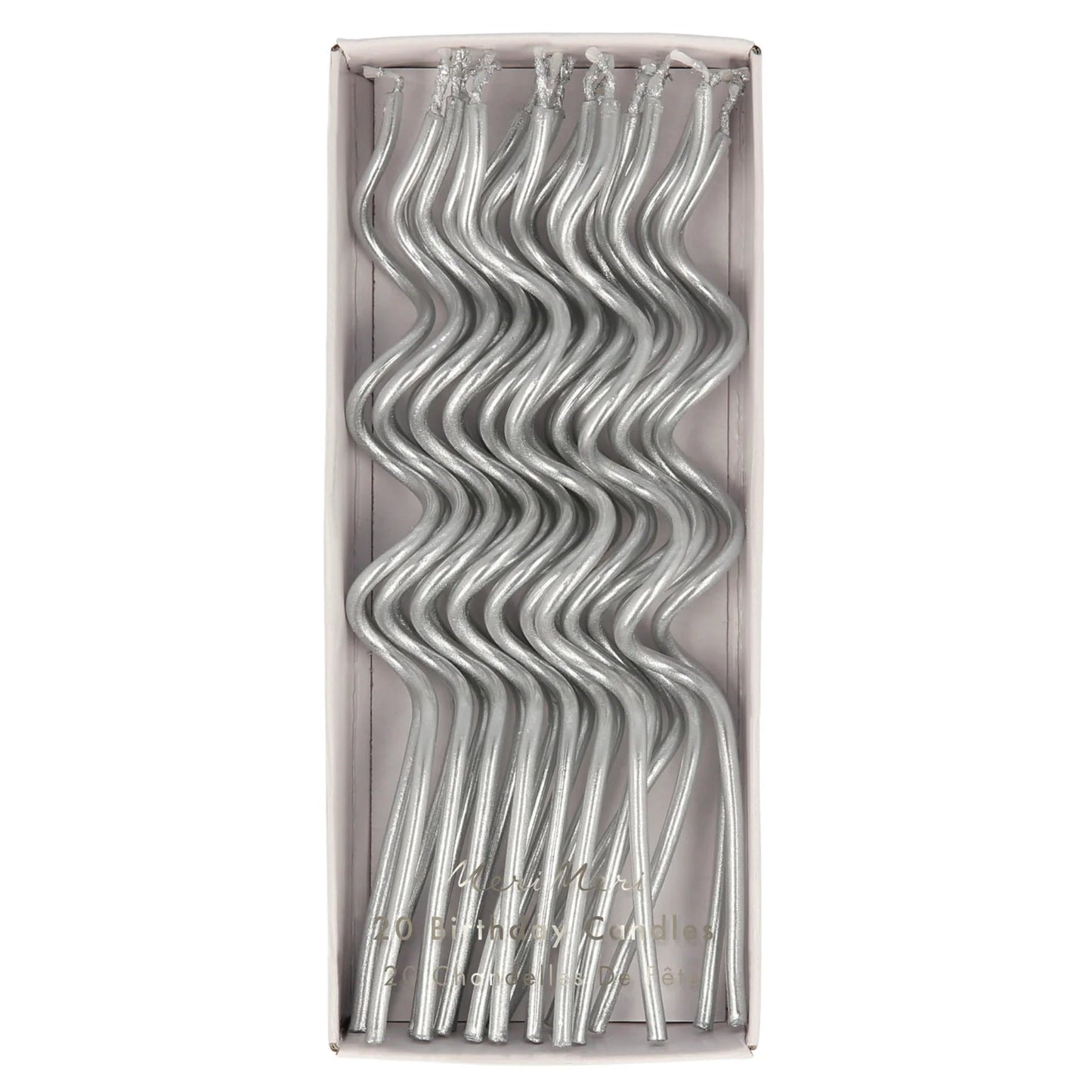 Silver Swirly Candles (x 20)