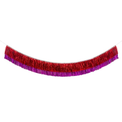 Red & Pink Tinsel Fringe Garland