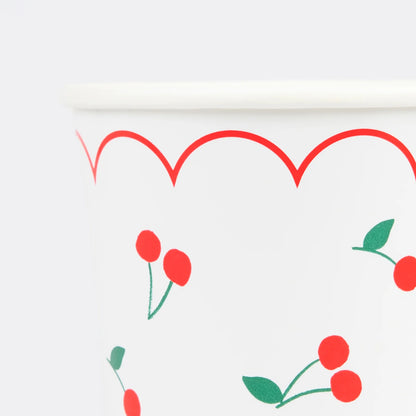 Cherry Pattern Cups (x 8)