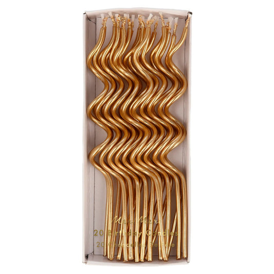 Gold Swirly Candles (x 20)