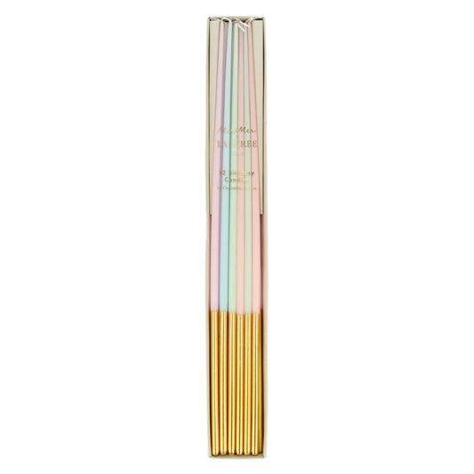 Gold Dipped Tall Tapered Candles