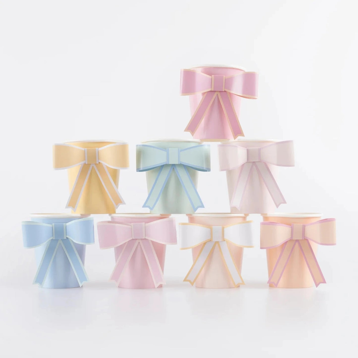 Pastel Bow Cups (x 8)