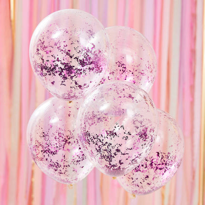Lilac Confetti Balloons  Pack of 5