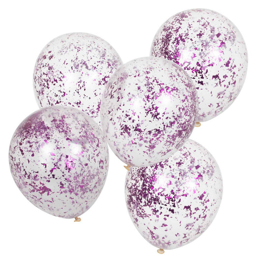 Lilac Confetti Balloons  Pack of 5