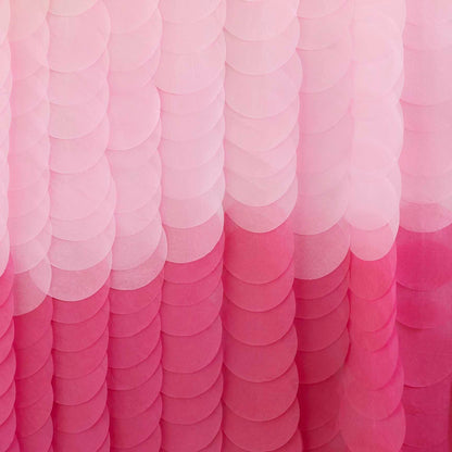 Pink Ombre Tissue Paper Disc Party Backdrop