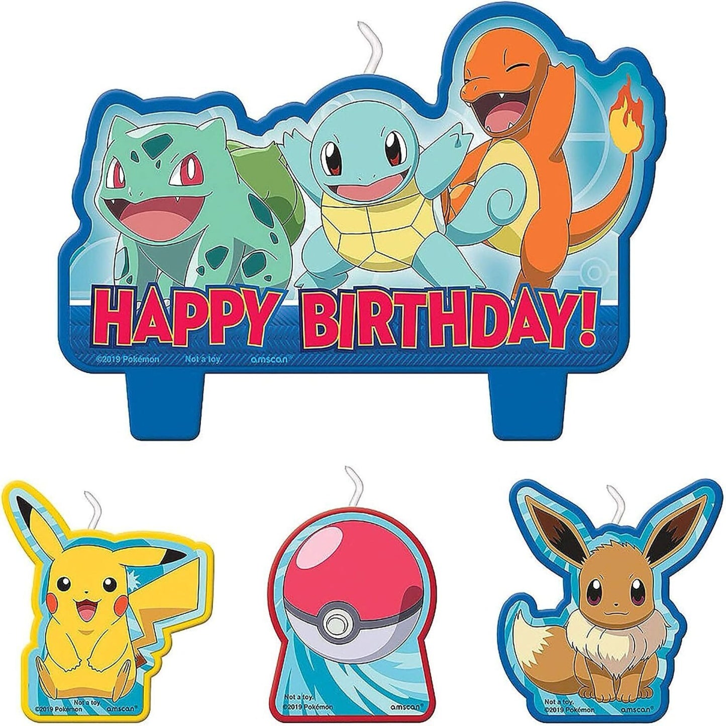 Juego de velas clásicas de feliz cumpleaños de Pokémon