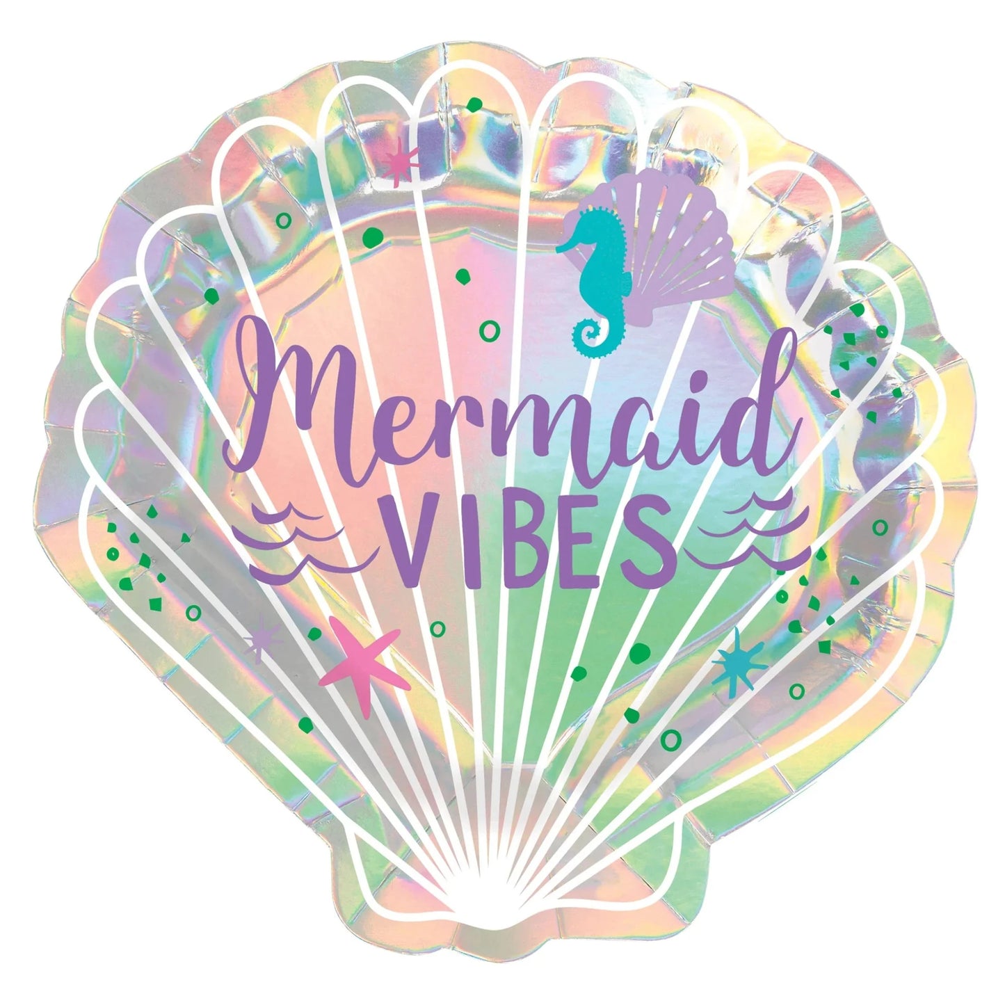 Mermaids Shell Shaped Iridescent Plates