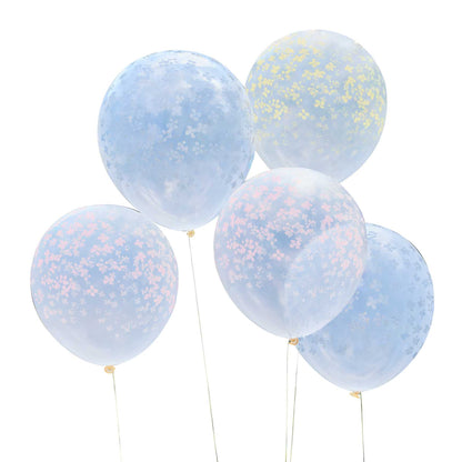 Pastel Printed Flower Balloons Cluster