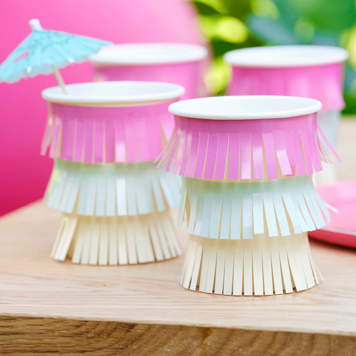 Hawaiian Tassel Fringe Paper Cups