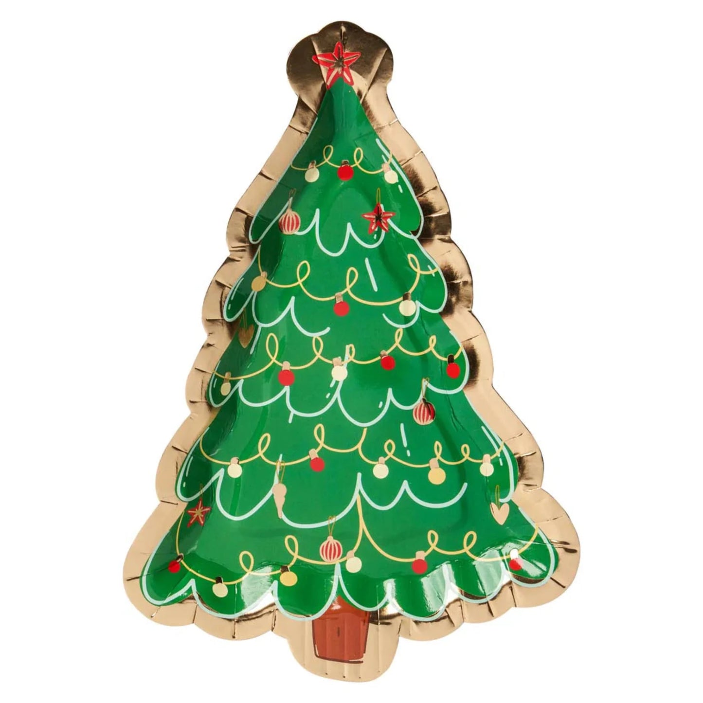 Tree Plate Jolly Holiday/8pk