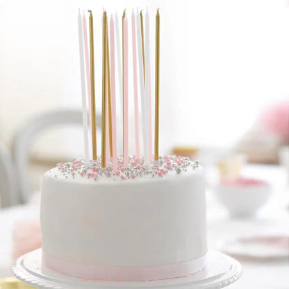 Tall Cake Candles - Pinks (16 Pack)