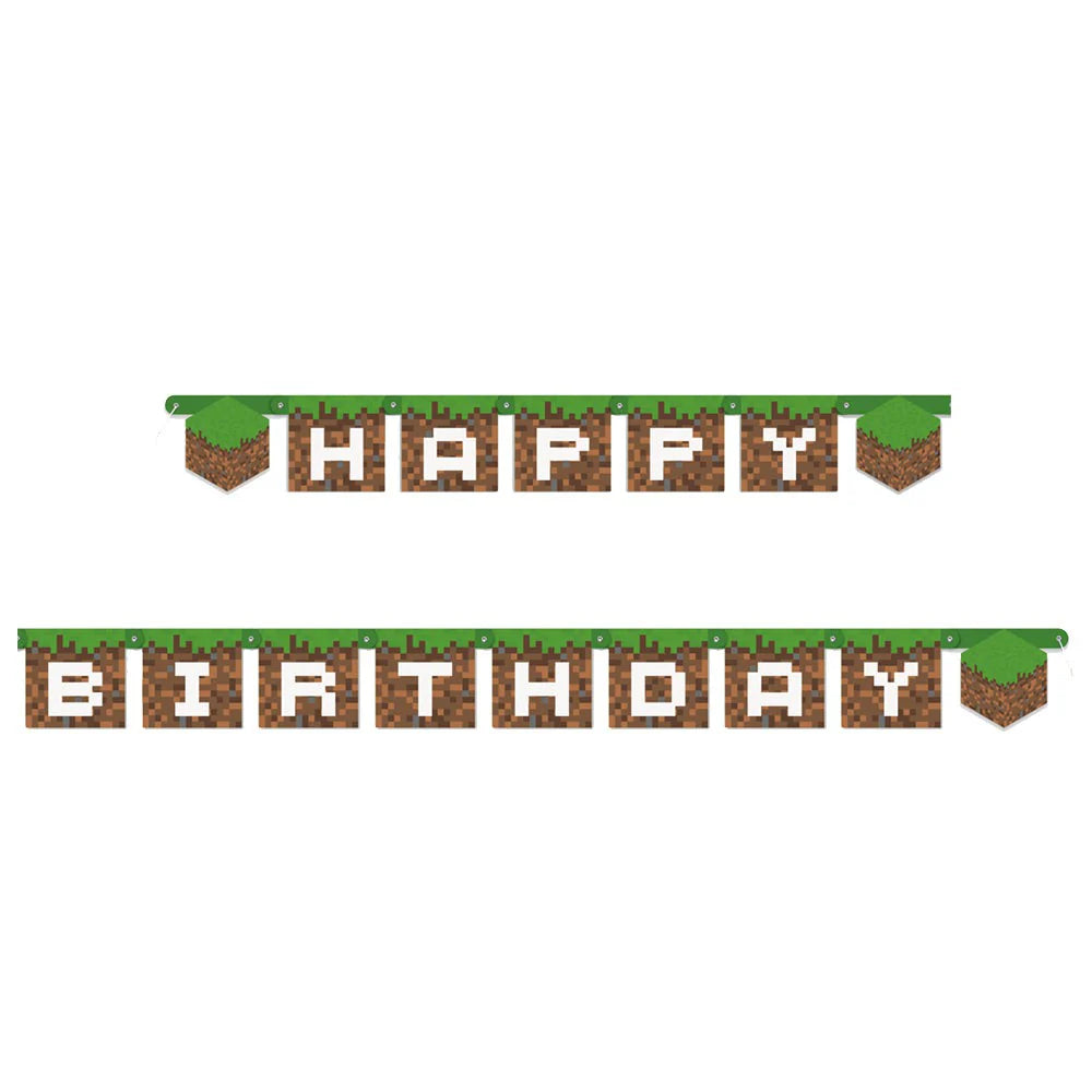 MINECRAFT JOINTED HAPPY BIRTHDAY BANNER